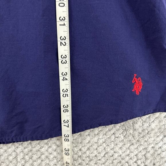 U.S. Polo ASSN Cover Up Women XL Blue Gray Striped Short Sleeves Beach New - Picture 10 of 11